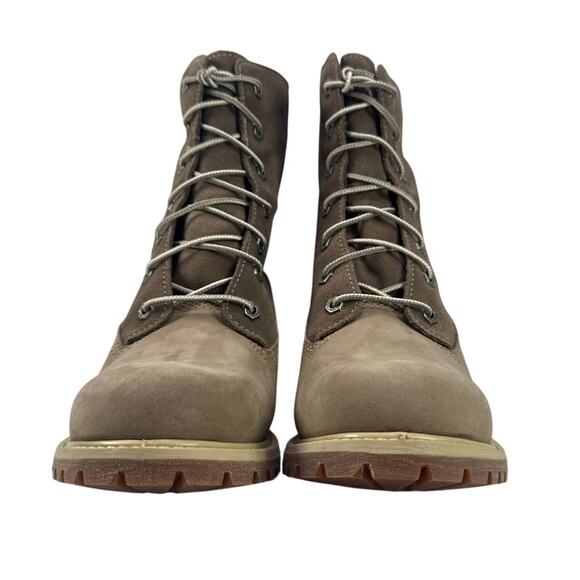 Timberland Roll Top Boots Womens 8.5 Light Brown Nubuck Warm Lined Fleece WP - Picture 9 of 10